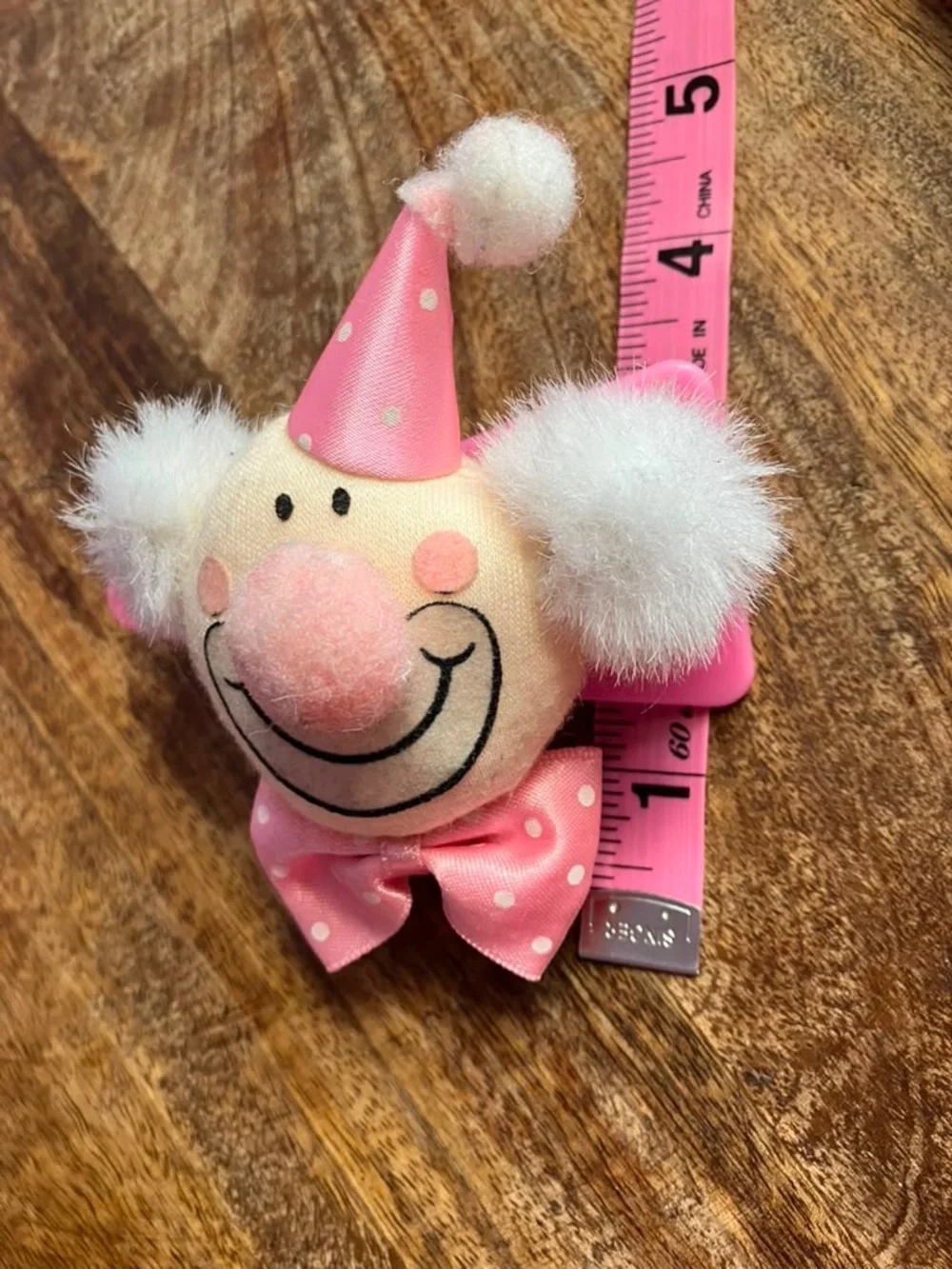 NEW Nici 90s Pink Clown Hair Clip for Kids with Pom-Pom Details